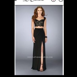 Black Two Piece Prom Dress